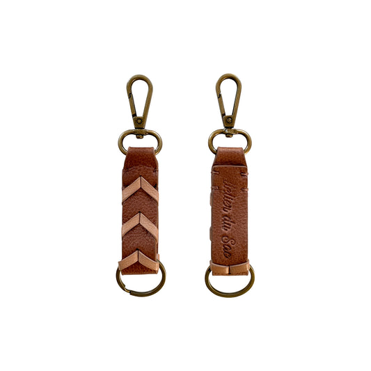 Beau Leather Key Ring in Brown