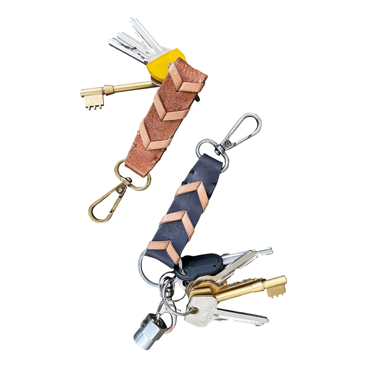 Beau Leather Key Ring in Stone