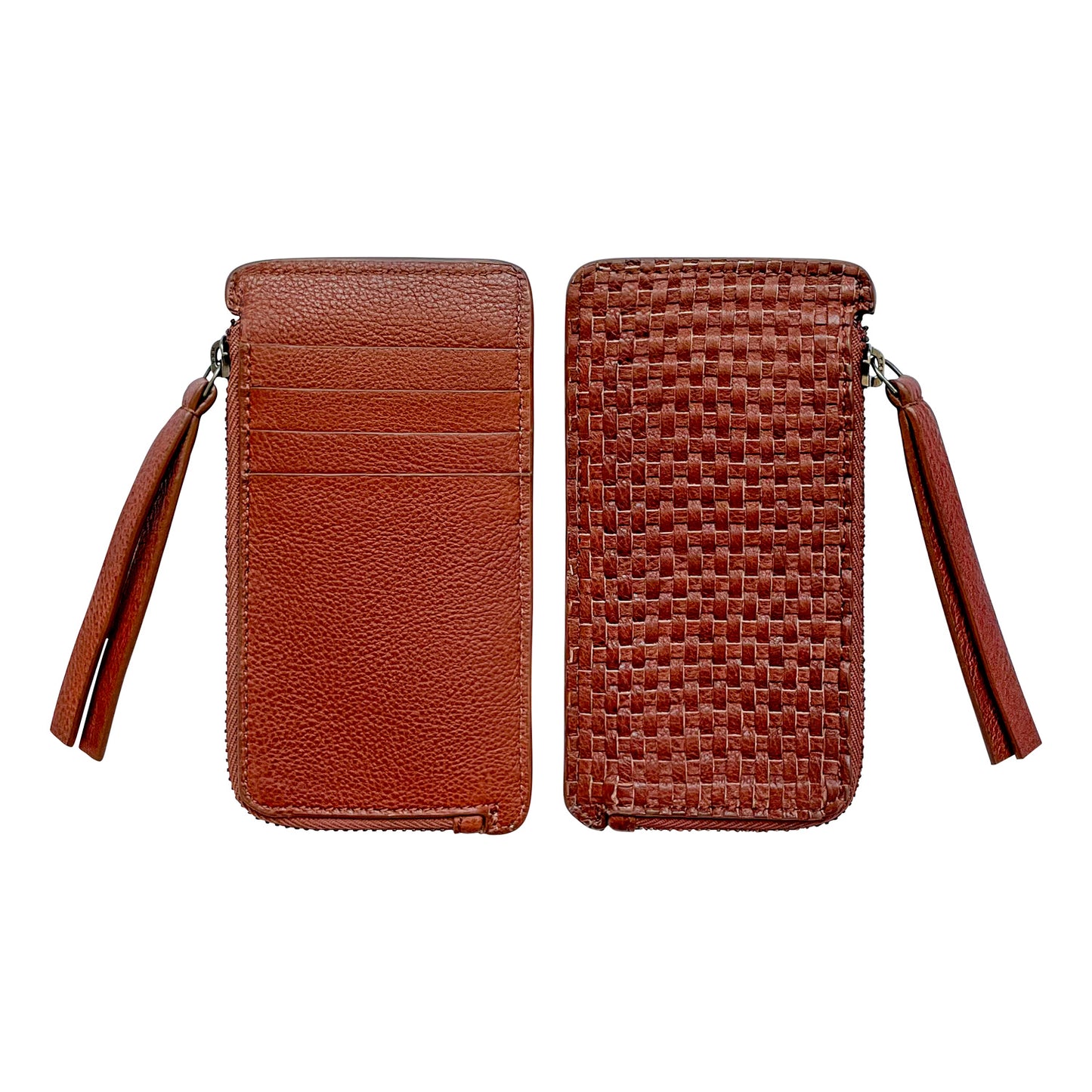 Ines Leather Card & Coin holder in Brown