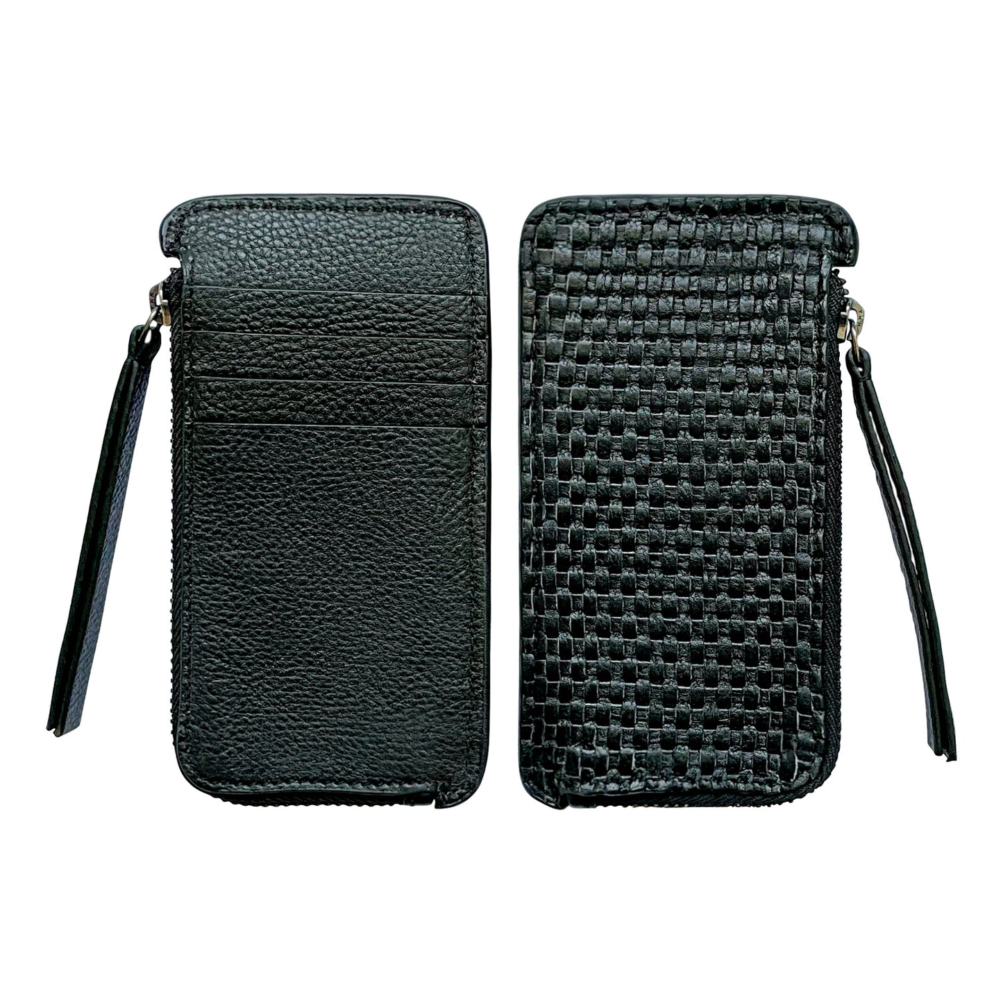Ines Leather Card & Coin holder in Black