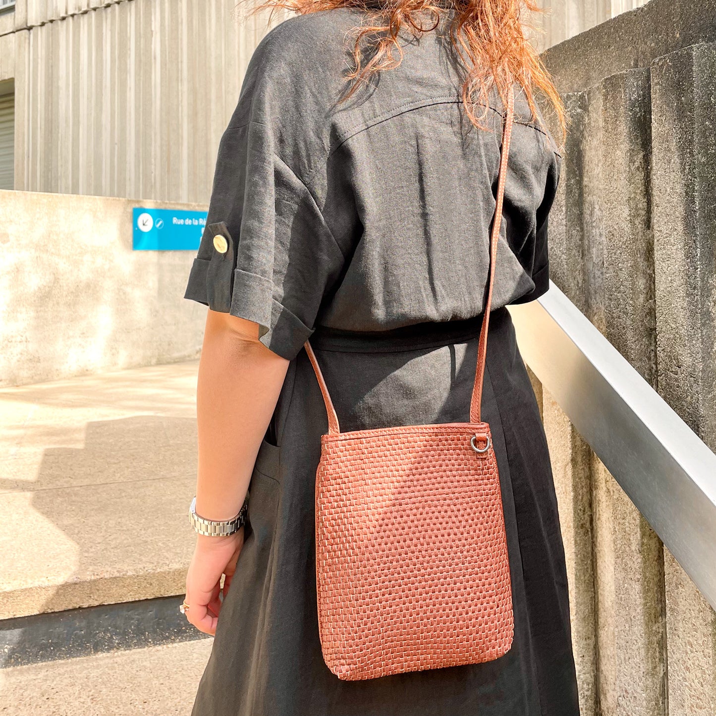 Belle Leather Crossbody in Brown