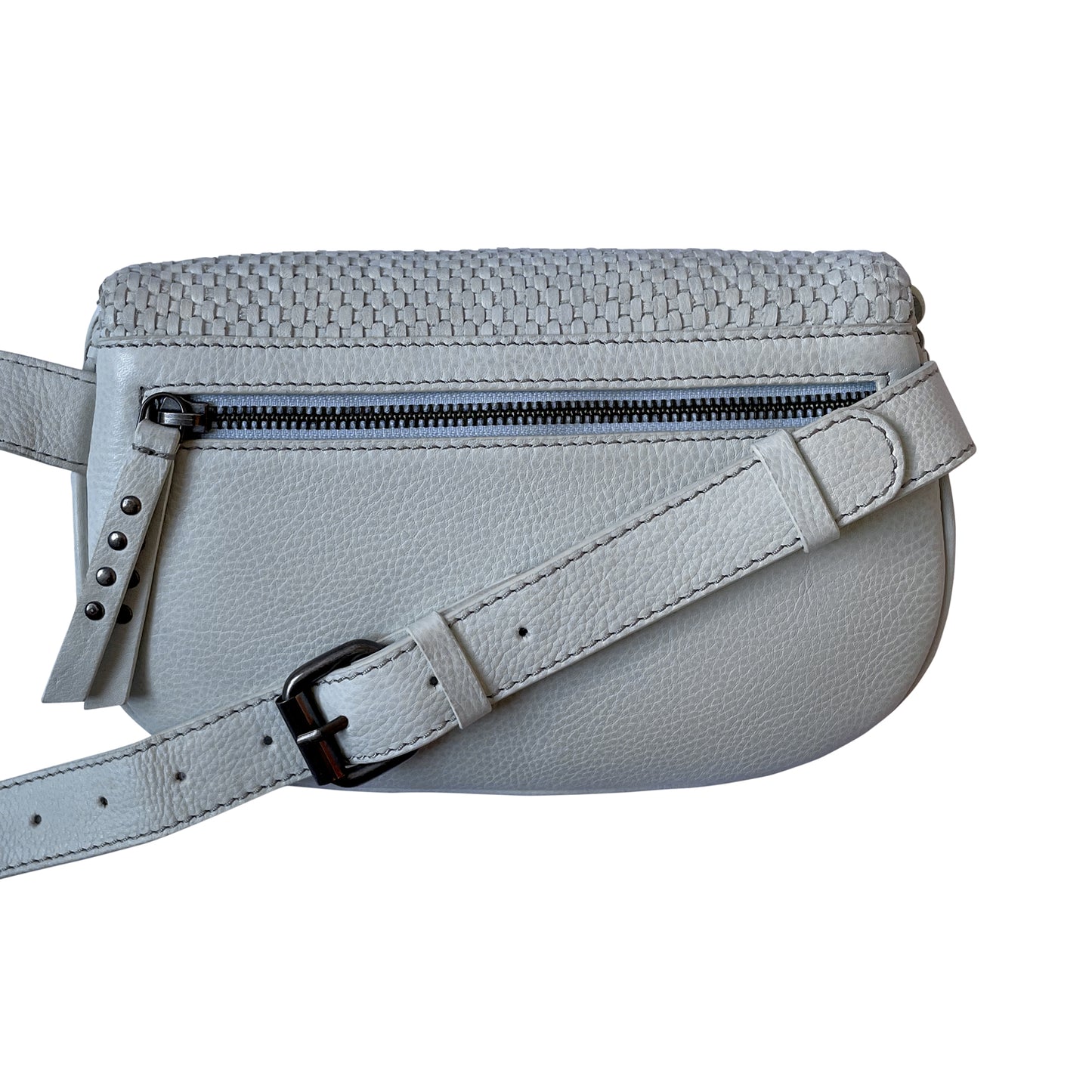 Emily Leather Bum Bag in Ice blue